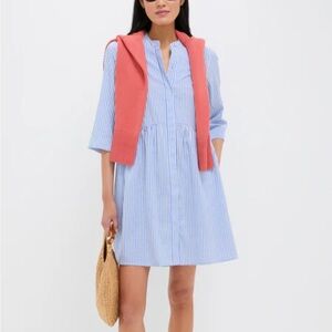 Blue and White Striped Dress